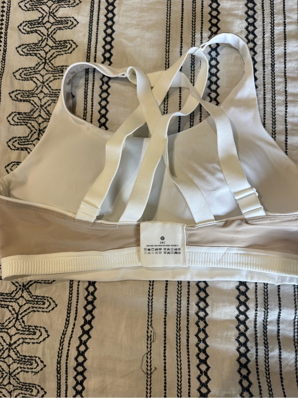 lululemon athletica White Crisscross Strappy Sports Bra - Picture 3 of 4